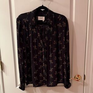 ba&sh Black Floral Blouse
